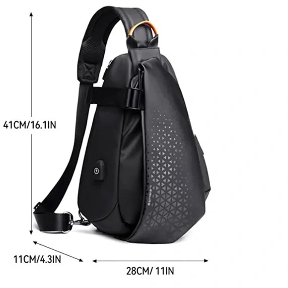 Anti-Theft Crossbody Sling Bag Magnetic Strap Buckle Water Resistant